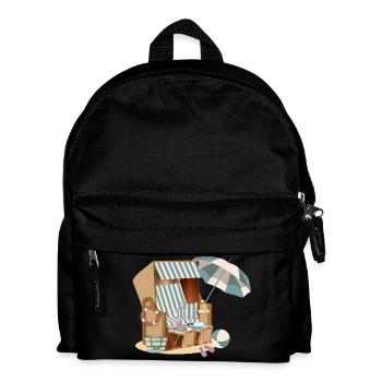 magnifique panier de plage sur la plage avec accessoires - Sac à dos Enfant - noir - Devant