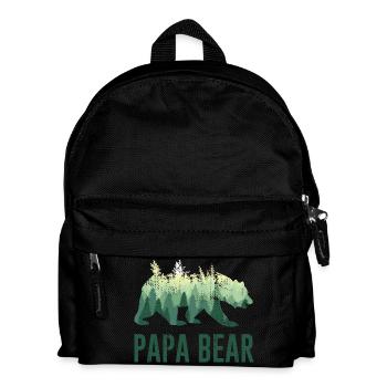 Papa Bear Daddy Vater - Kinder Rucksack - Schwarz - Vorne