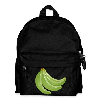 four bright green unripe bananas - Kids' Backpack - black - Front