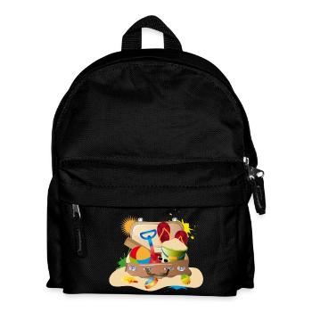 full of suitcases packed for the beach holiday - Kids' Backpack - black - Front