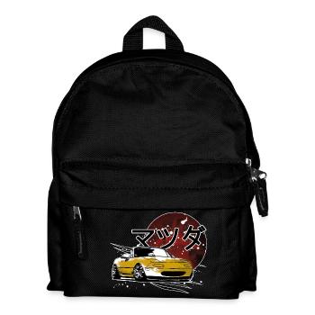 Voiture japonaise Miata Mx5 jaune rouge - Sac à dos Enfant - noir - Devant