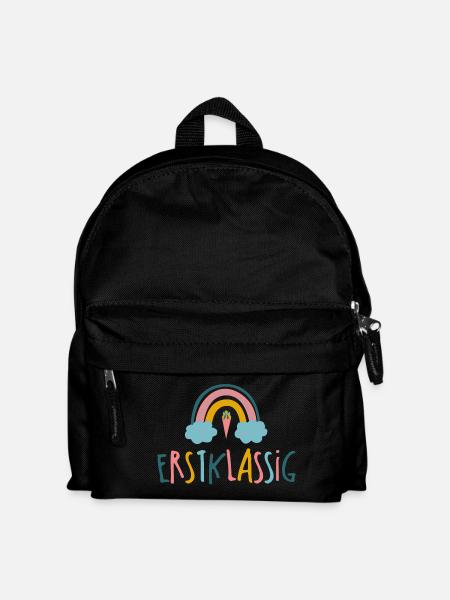 Erstlassig - Schulkind - Regenbogen - Kinder Rucksack - Schwarz