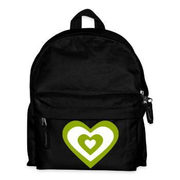 coeur vert coeurs verts couple cadeau - Sac à dos Enfant - noir - Devant