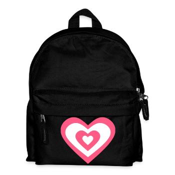 Rosa Herz, Valentinstag Geschenk - Kinder Rucksack - Schwarz - Vorne