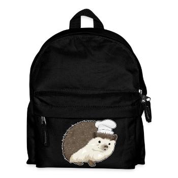 Hedgehog Chef Chef Hat Cooking - Kids' Backpack - black - Front