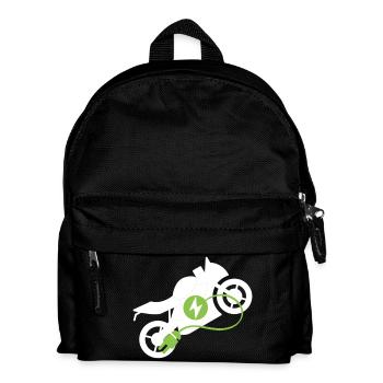  Elektrisches Motorrad Design - Kinder Rucksack - Schwarz - Vorne