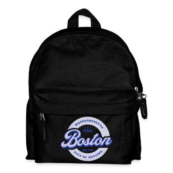 Boston Schriftzug Kreisabzeichen - Kinder Rucksack - Schwarz - Vorne