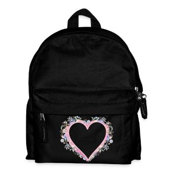 Cadre en cœur aux couleurs pastel et look matelassée - Sac à dos Enfant - noir - Devant