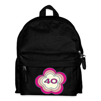 40. 40 JAHRE. 40-JÄHRIGES JUBILÄUM. GEBURTSTAG 40 JAHRE. - Kinder Rucksack - Schwarz - Vorne