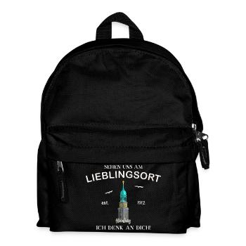 Ich denk an dich, Lieblingsort, Hamburger Michel - Kinder Rucksack - Schwarz - Vorne