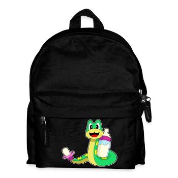 Schlange Babyflasche Milch - Kinder Rucksack - Schwarz - Vorne