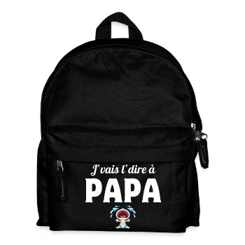 papa, j'aime mon papa, père - Sac à dos Enfant - noir - Devant