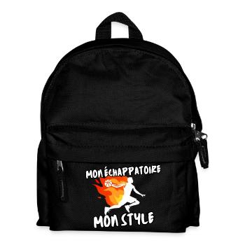Basketball-Flucht in Flammen - Kinder Rucksack - Schwarz - Vorne