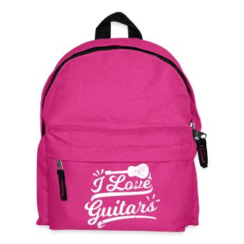 I Love Guitars - Kids' Backpack - fuchsia - Front