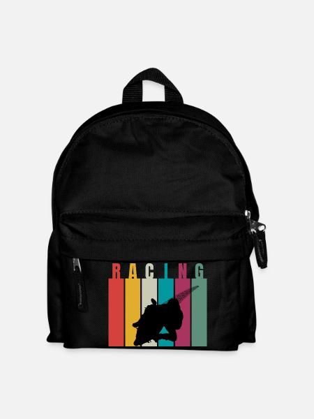 Racing Retro Silhouette - Kinder Rucksack - Schwarz