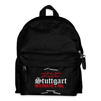 Fußball Stuttgart International - Kinder Rucksack - Schwarz - Vorne