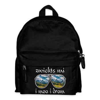 zwickts mi i moa i dram, dialect, hiking, mountains - Kids' Backpack - black - Front