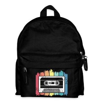 Cassette musique rétro enregistre des couleurs vintage logo - Sac à dos Enfant - noir - Devant