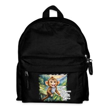 Ce que vous avez peut en avoir beaucoup - Avec une image de singe - Sac à dos Enfant - noir - Devant