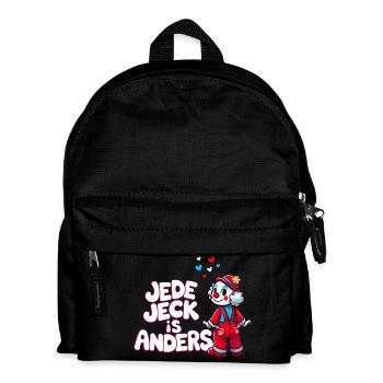 Karneval Jeck Clown Köln Kölsch Kölle Alaaf Lustig - Kinder Rucksack - Schwarz - Vorne