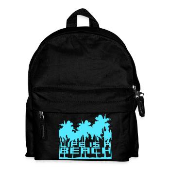 Life is a Beach Palmen Leben ist ein Strand Spruch - Kinder Rucksack - Schwarz - Vorne