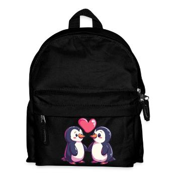 Pinguin Paar Liebe Valentinstag - Kinder Rucksack - Schwarz - Vorne