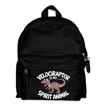 Velociraptor Is My Spirit Animal - Kinder Rucksack - Schwarz - Vorne