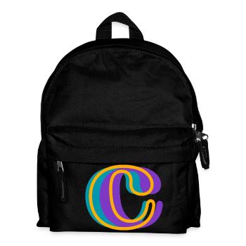 Buchstabe c mehrfarbig - originelle Geschenkidee - Kinder Rucksack - Schwarz - Vorne