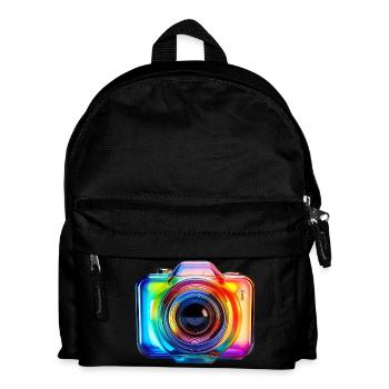 Appareil photo coloré au design moderne en verre - Sac à dos Enfant - noir - Devant