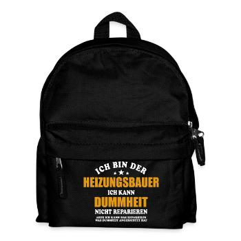 Heizungsbauer - ich kann Dummheit nicht reparieren - Kinder Rucksack - Schwarz - Vorne