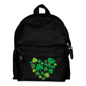Heart shaped shamrock to the St. Patrick day - Kids' Backpack - black - Front