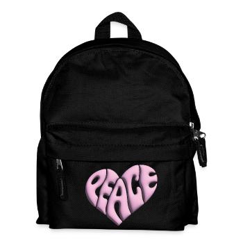 Coeur de la Paix 3d rose - Sac à dos Enfant - noir - Devant