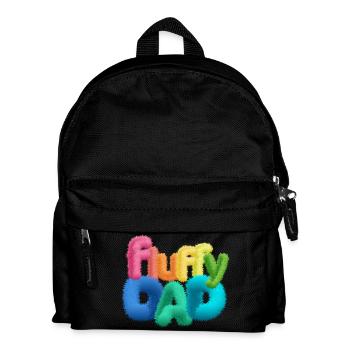 Fluffy Dad – Typographie colorée et moelleuse - Sac à dos Enfant - noir - Devant