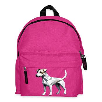 Jack Russell Terrier - Low Poly Pet Dog Design - Kinder Rucksack - Fuchsia - Vorne