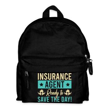 Insurance Agent Save The Day Funny Insurance - Kids' Backpack - black - Front
