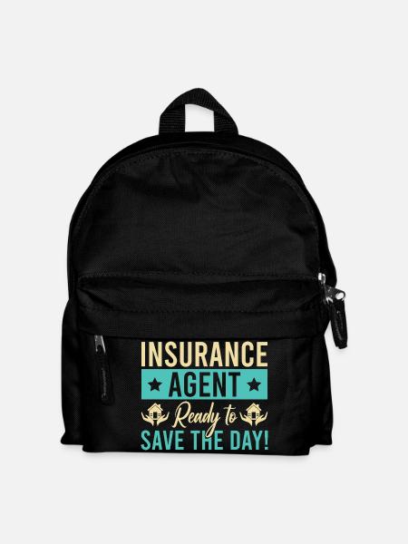 Insurance Agent Save The Day Funny Insurance - Kinder Rucksack - Schwarz
