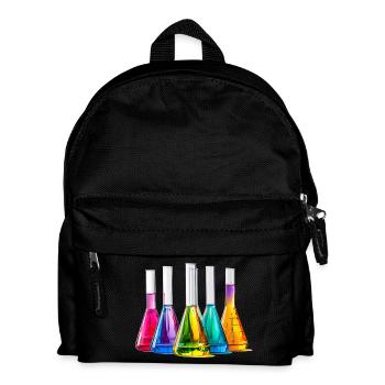 Des flacons de laboratoire colorés dans un jeu de couleurs - Sac à dos Enfant - noir - Devant