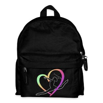 Grand jeté cœur multicolore - Sac à dos Enfant - noir - Devant