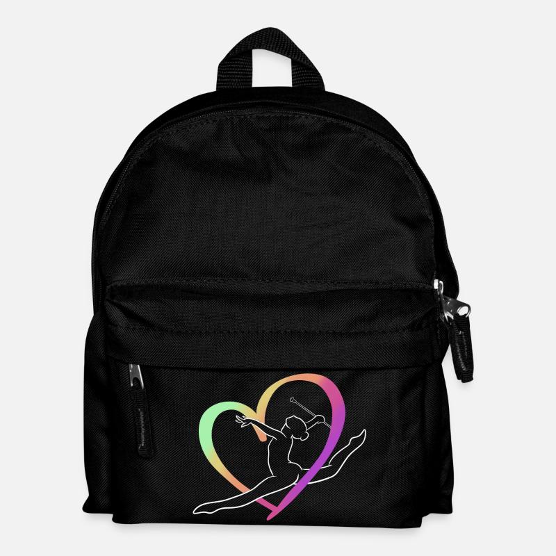 Großer mehrfarbiger Herzwurf - Kinder Rucksack - Schwarz