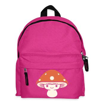 Kawaii orangefarbener Polka-Dot-Pilz - Kinder Rucksack - Fuchsia - Vorne