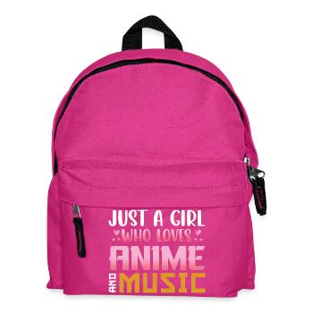 Nur ein Mädchen liebt Anime Musik - Kinder Rucksack - Fuchsia - Vorne