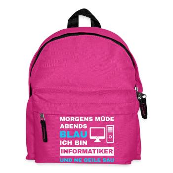 computer scientist programmer admin sayings funny - Kids' Backpack - fuchsia - Front