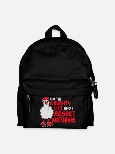 On the naughty list and I regret nothing Böse Möwe - Kinder Rucksack - Schwarz