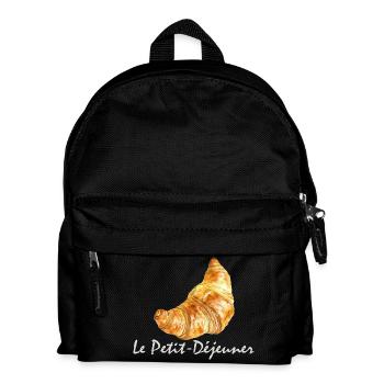 Croissant Petit-déjeuner Français Design - Sac à dos Enfant - noir - Devant