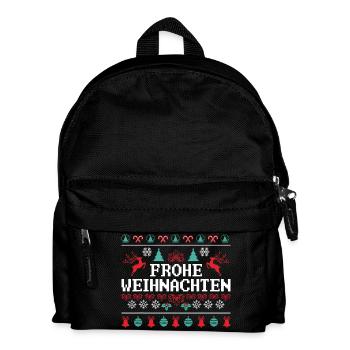 Frohe Weihnachten Reindeer Motiv - Kinder Rucksack - Schwarz - Vorne