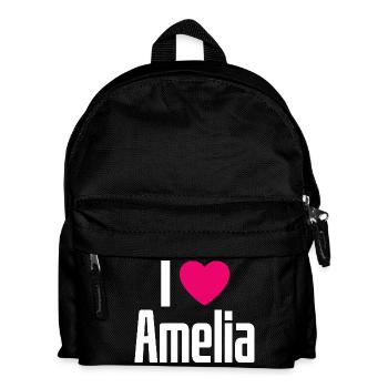 I Love Amelia Pinkes Herz Ich liebe Amelia - Kinder Rucksack - Schwarz - Vorne