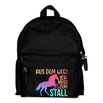 Écartez-vous, je dois aller à l’écurie - Sac à dos Enfant - noir - Devant