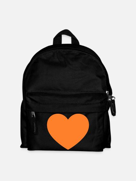 orangenes Herz orangen Geschenk Valentinstag - Kinder Rucksack - Schwarz