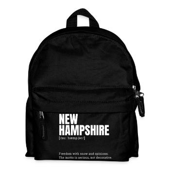 Texte de la neige du New Hampshire - Sac à dos Enfant - noir - Devant