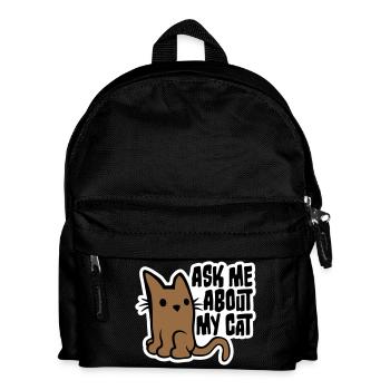 Demandez-moi pour mon chat Chat Amour des animaux Animaux - Sac à dos Enfant - noir - Devant